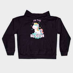 I'm The Big Sister Unicorn Siblings Sisters Kids Hoodie